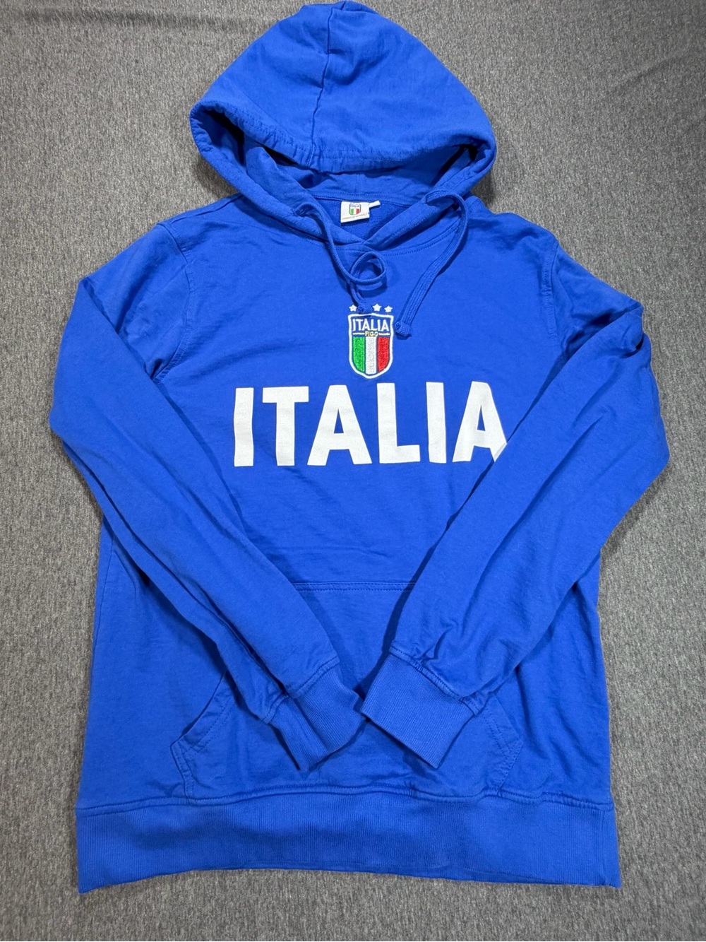 FIGC Italia Soccer Hoodie Mens Small Blue Italy National Team Pullover